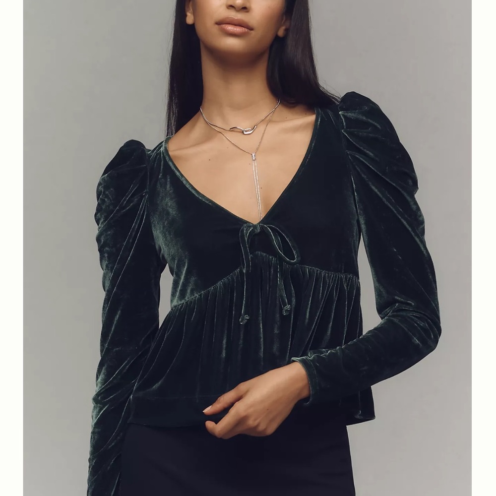 MAEVE VELVET BABYDOLL TOP- WORN ONCE